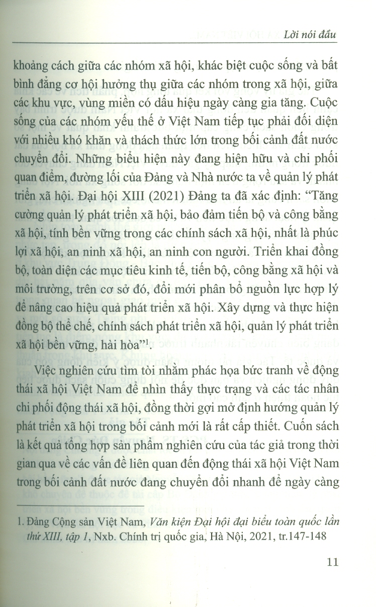 Động Thái Xã Hội Việt Nam Và Hướng Quản Lý Phát Triển Xã Hội Trong Bối Cảnh Mới (Sách Chuyên Khảo)