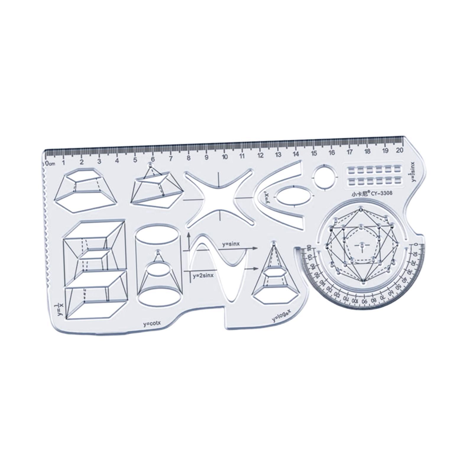 Multifunctional Geometric Ruler Drawing Measuring Tool Artist Office Tailor