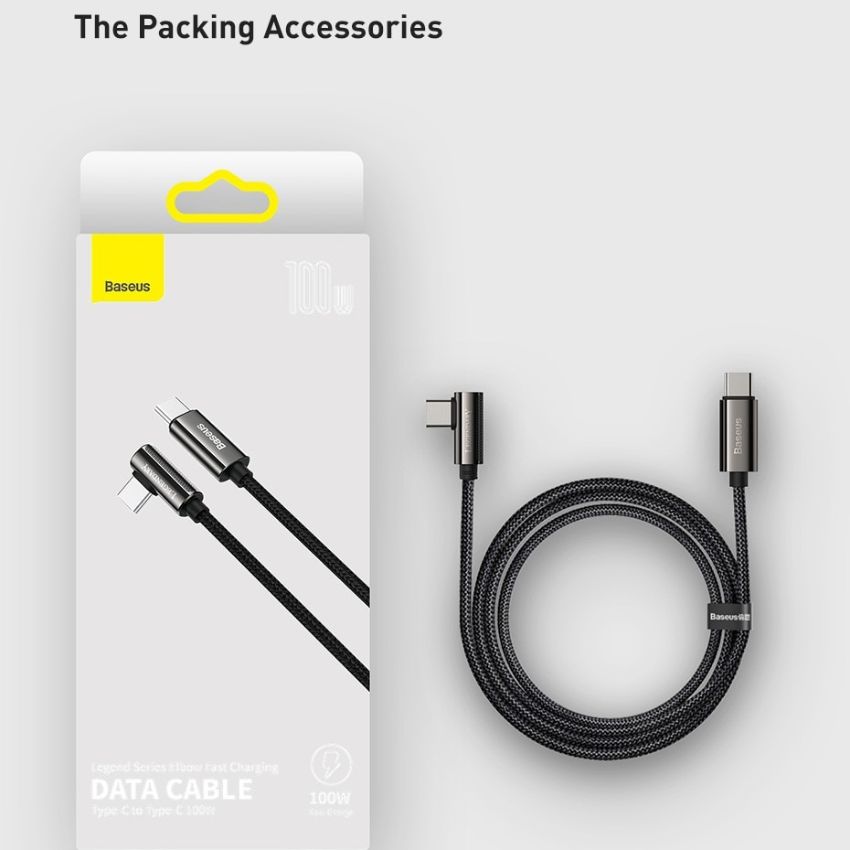 Cáp game sạc nhanh Baseus Legend Series Elbow Fast Charging Data Cable C to C CATCS-01 - Hàng chính hãng