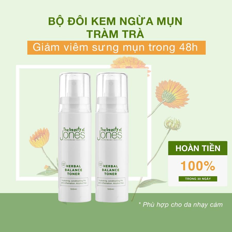 Set 2 chai Toner cấp ẩm cho da mụn nhạy cảm The Beauty of Jones