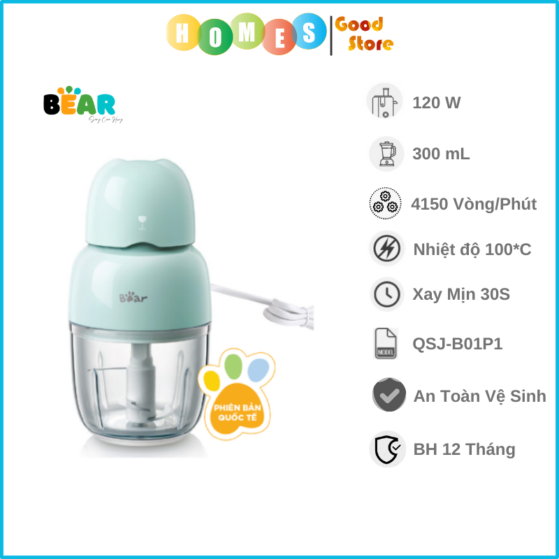 Máy Xay Ăn Dặm Xay Thực Phẩm BEAR QSJ-B01P1 - Hàng Chính Hãng