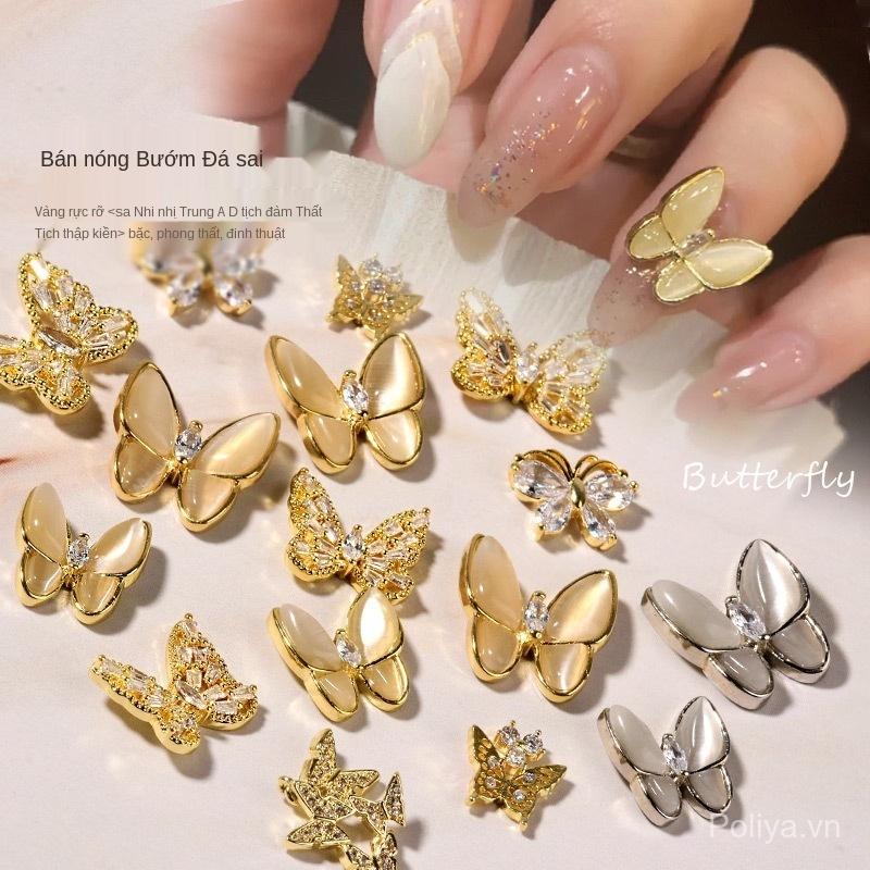 Charm Bướm đá nail phụ kiện trang trí móng tay hình bướm