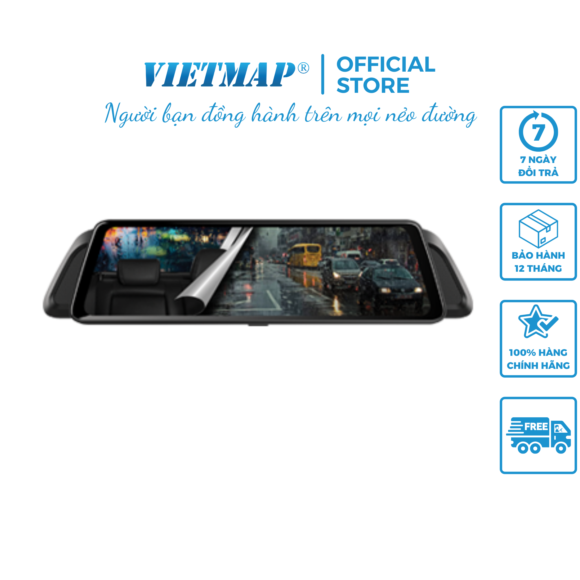 VIETMAP G79 - Camera Hành Trình Ghi Hình Trước Sau+Dẫn Đường+THẺ 32G