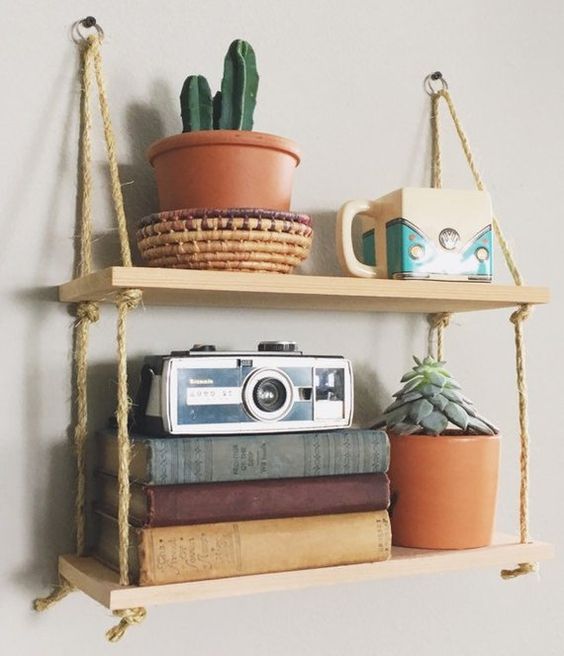 Kệ 2 Tầng Treo Tường BẢN TO 80x20CM HANAGARDEN GIÁ TỐT Gỗ Cao Su Ghép Trang Trí Dùng Làm Kệ Treo Tường, Kệ Sách