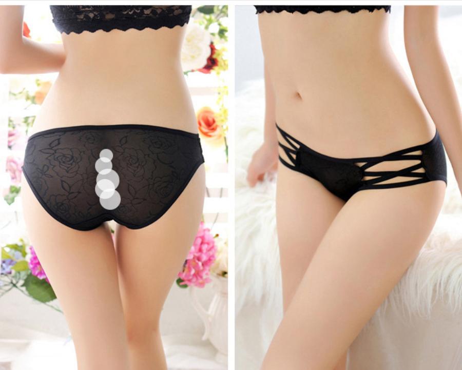 Quần lót nữ cotton lọt khe - Màu đen