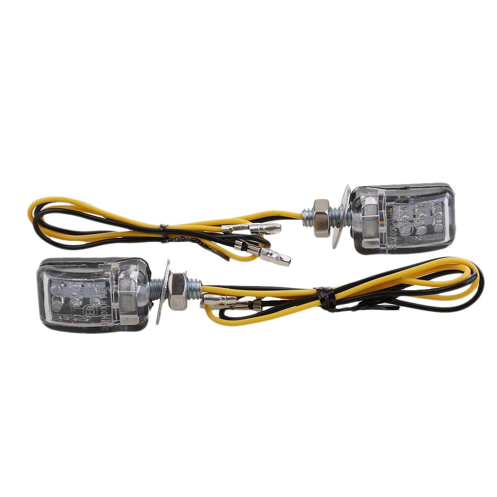 2PCS 12V Motorcycle 6 LED Mini Turn Signal Light Blinker Indicator Flash Lamp Amber Universal