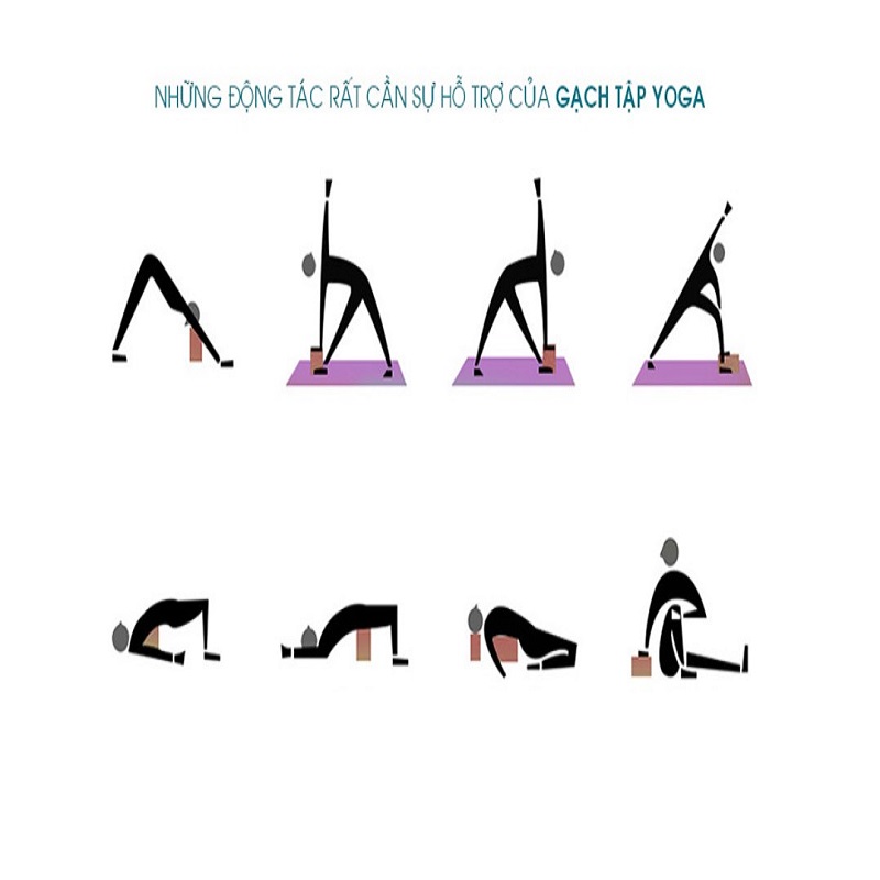 Combo 3 Dụng Cụ  Hỗ Trợ Tập Yoga - YOGA QG:  2 Gạch Tập Yoga Trơn, Không Họa Tiết + 1 Dây Đai Tập Yoga Sợi Cotton