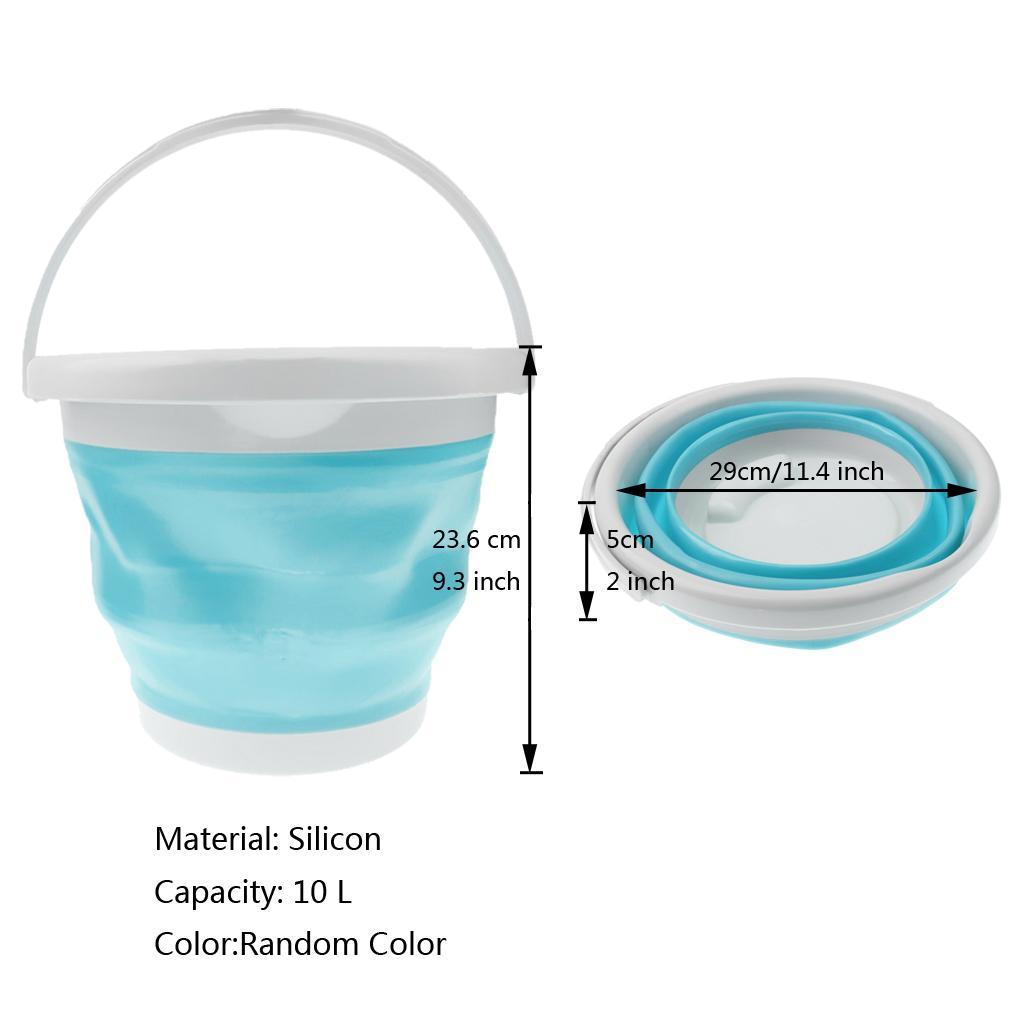 Foldable Water Bucket Fishing Tackle Pail Minnow Bait Lure Container 10L