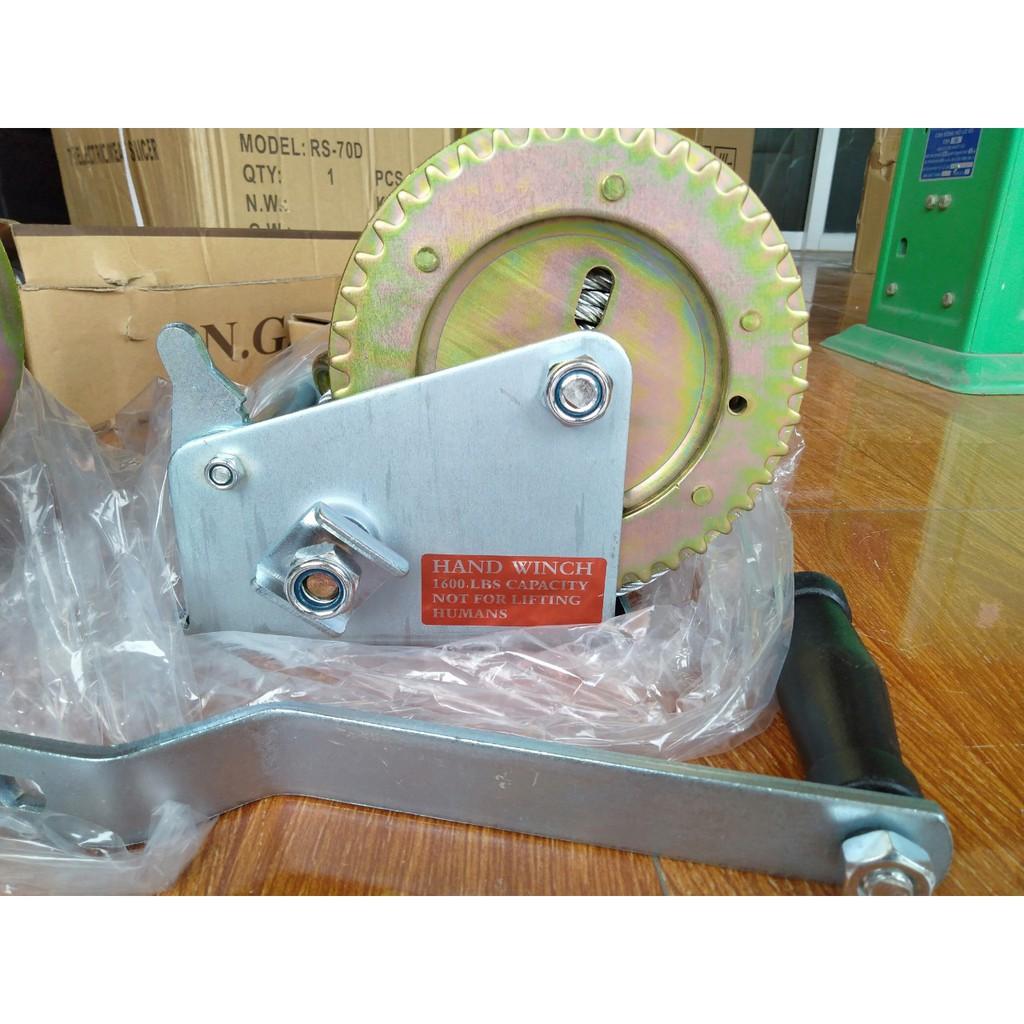 Tời Quay Tay 1600lbs Bánh Răng Đồng Tải Trọng 726 Kg, Cáp 10M