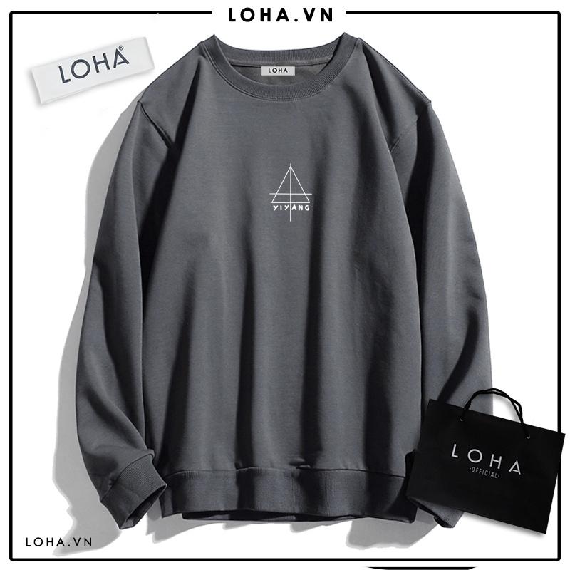 Áo Sweater in hình và chữ YIYANG Oversize Basic áo nỉ Nhật cao cấp dài tay Unisex LOHA