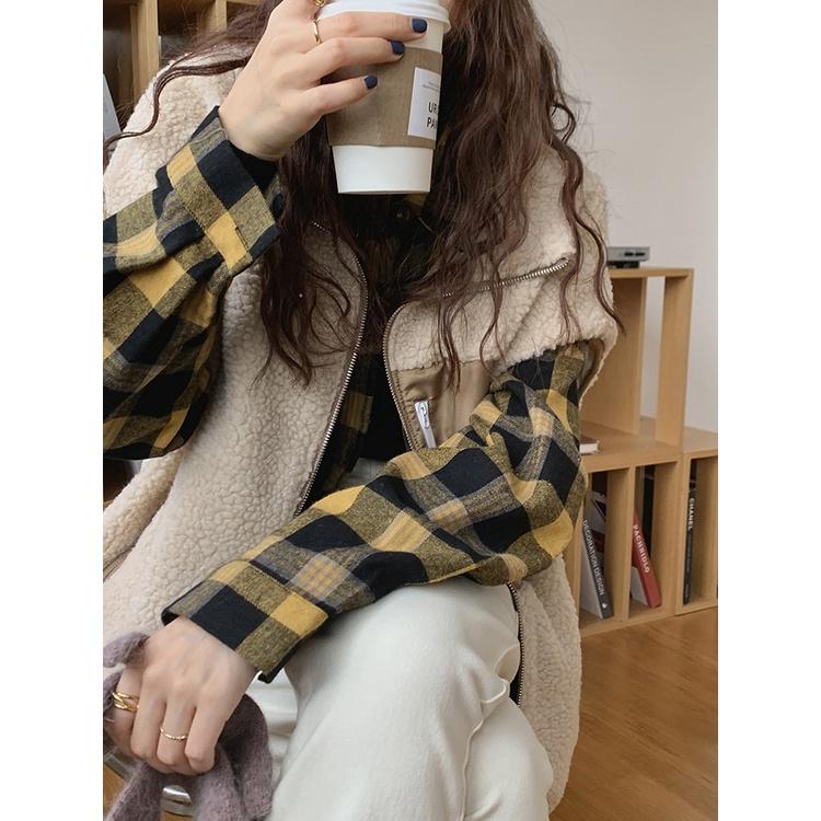 Áo sơ mi nữ Kẻ sọc caro Retro Form rộng Dài tay Cao cấp Thu Đông Ulzzang Hàn Quốc Sơ mi nữ Tay dài Thời trang