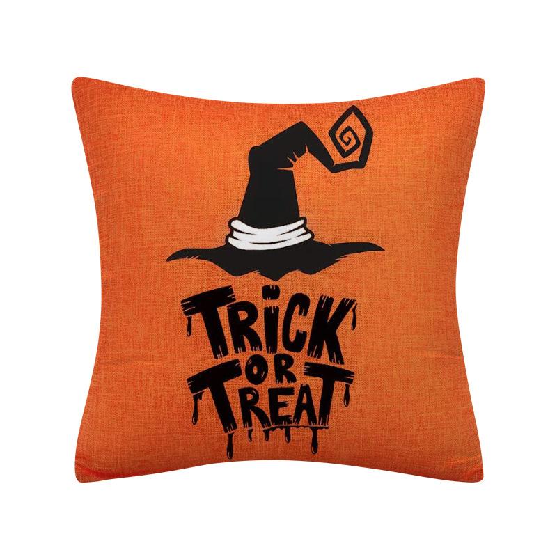 4 Halloween Đệm, Cam Và Đen Halloween Trang Trí Sân Vườn Đệm Happy Halloween Đệm Bông 45x45cm