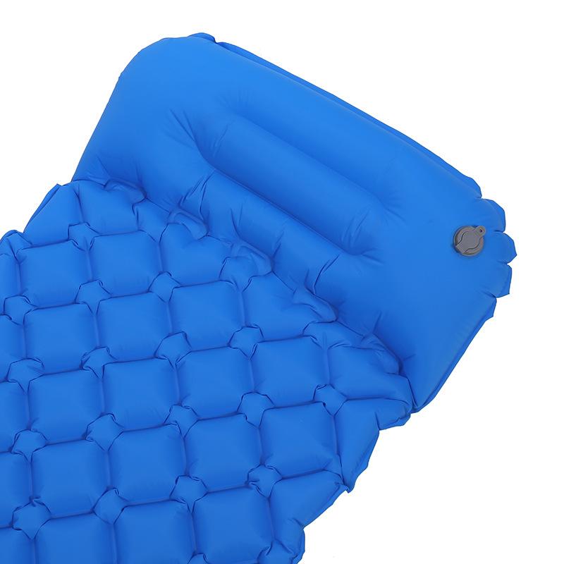 Nệm cắm trại, thảm ngủ với gối cắm trại thiếu siêu âm để cắm trại, du lịch, đi bộ đường dài, màu xanh