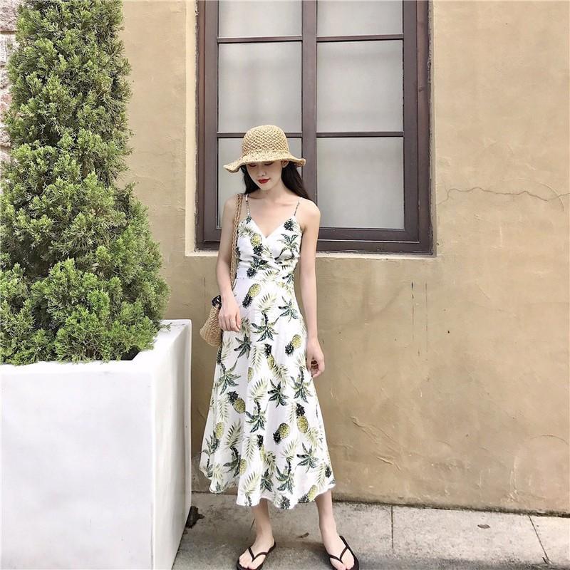 Đầm hoa quyến rũ-maxi-váy nữ-váy hoa