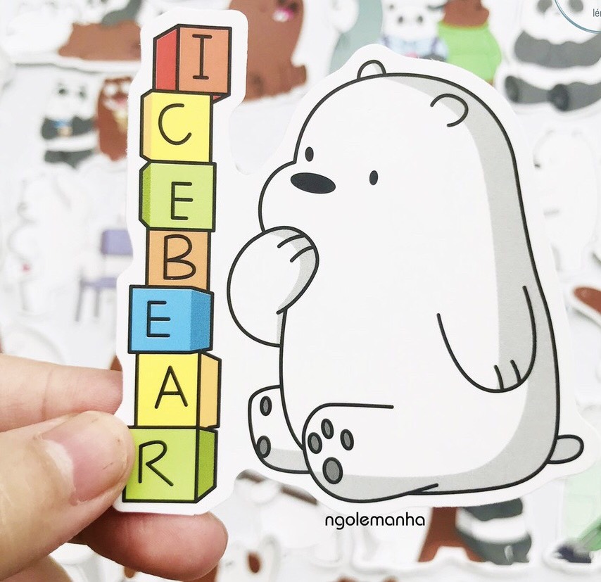 Set 30 sticker We Bare Bears (Chúng tôi đơn giản là Gấu) - Giao mẫu ngẫu nhiên