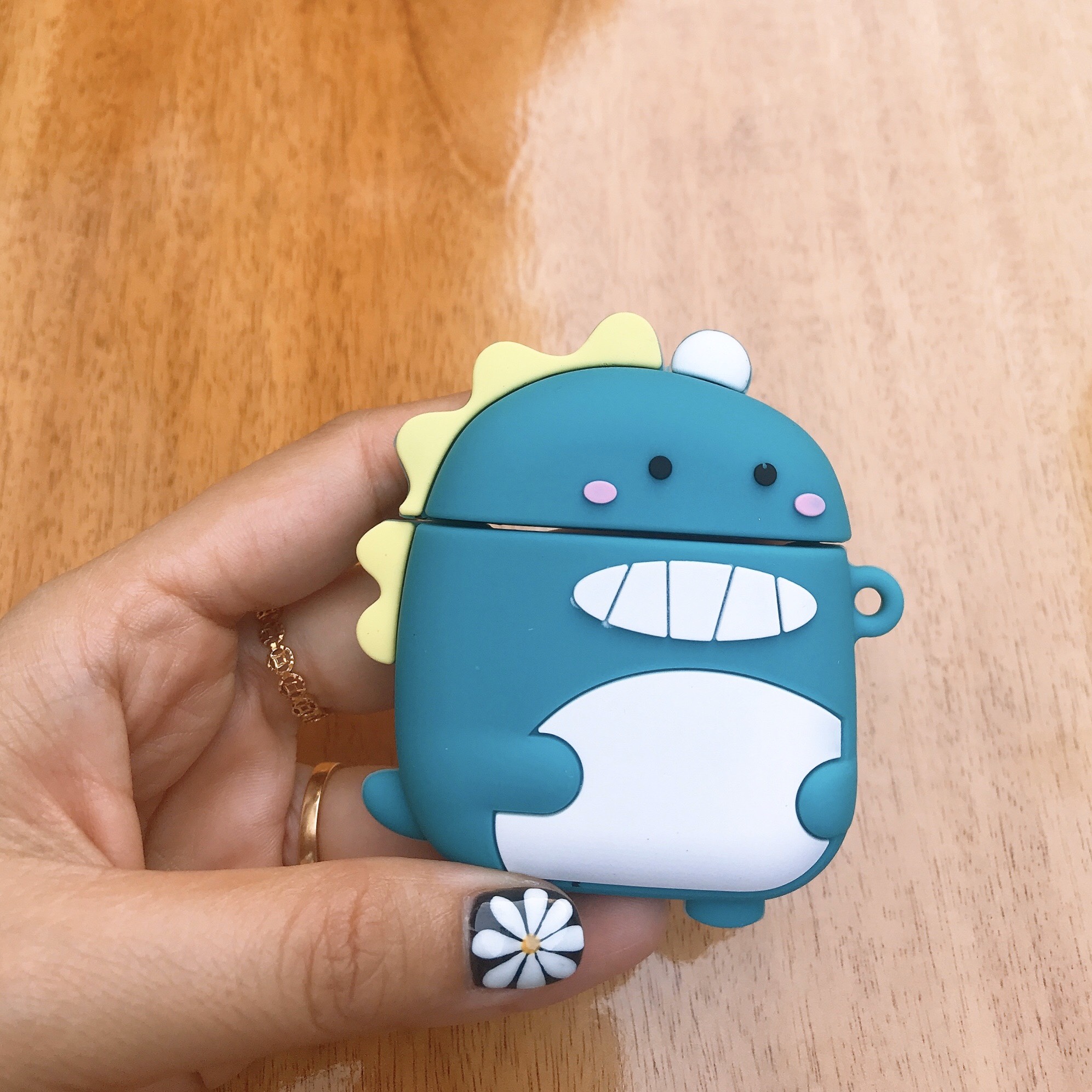 Bao Case Silicon Cho Tai Nghe Apple AirPods 1 / AirPods 2 - Hình Khủng Long Vẫy Vàng