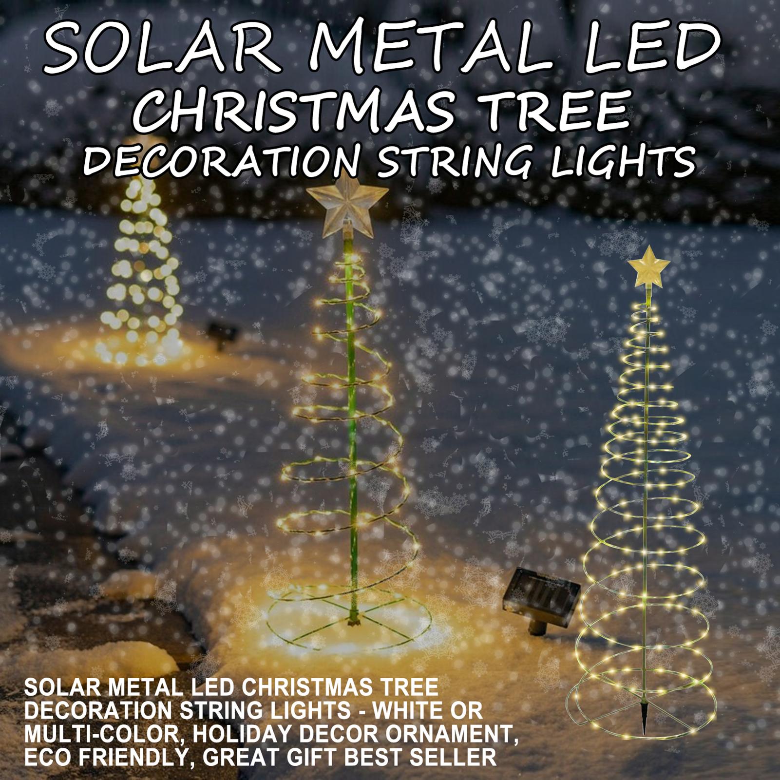 Dãy đèn LED năng lượng mặt trời phát sáng trang trí cây thông Giáng sinh nhiều màu