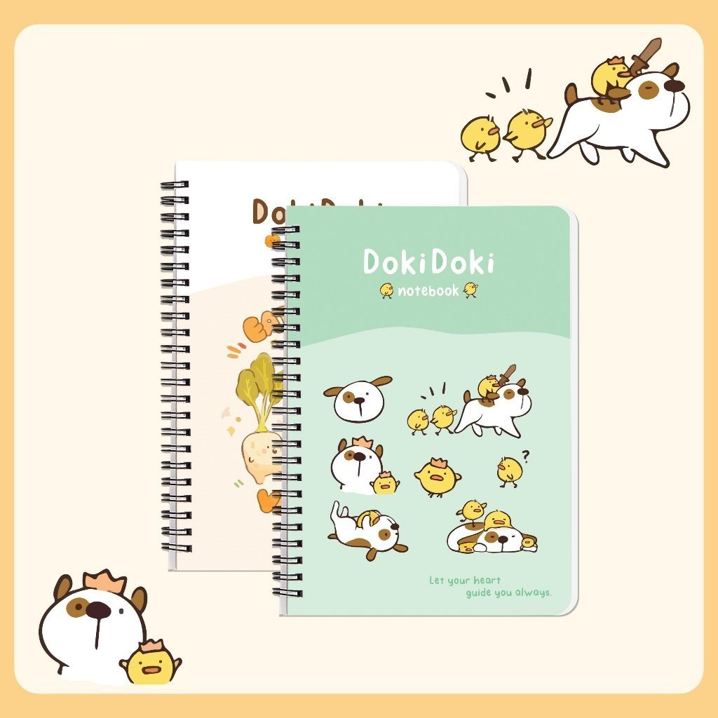 Sổ lò xo Hải Tiến 200 trang DOKI DOKI - Định lượng 70gsm- mẫu mã đẹp