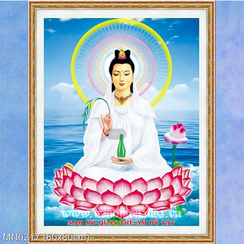 Tranh thêu chữ thập Quan Thế Âm Bồ Tát nhiều mẫu