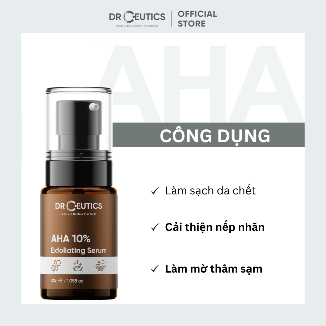 Serum AHA DrCeutics Tẩy Da Chết Làm Sáng Và Chống Lão Hóa Da AHA 10% Exfoliating