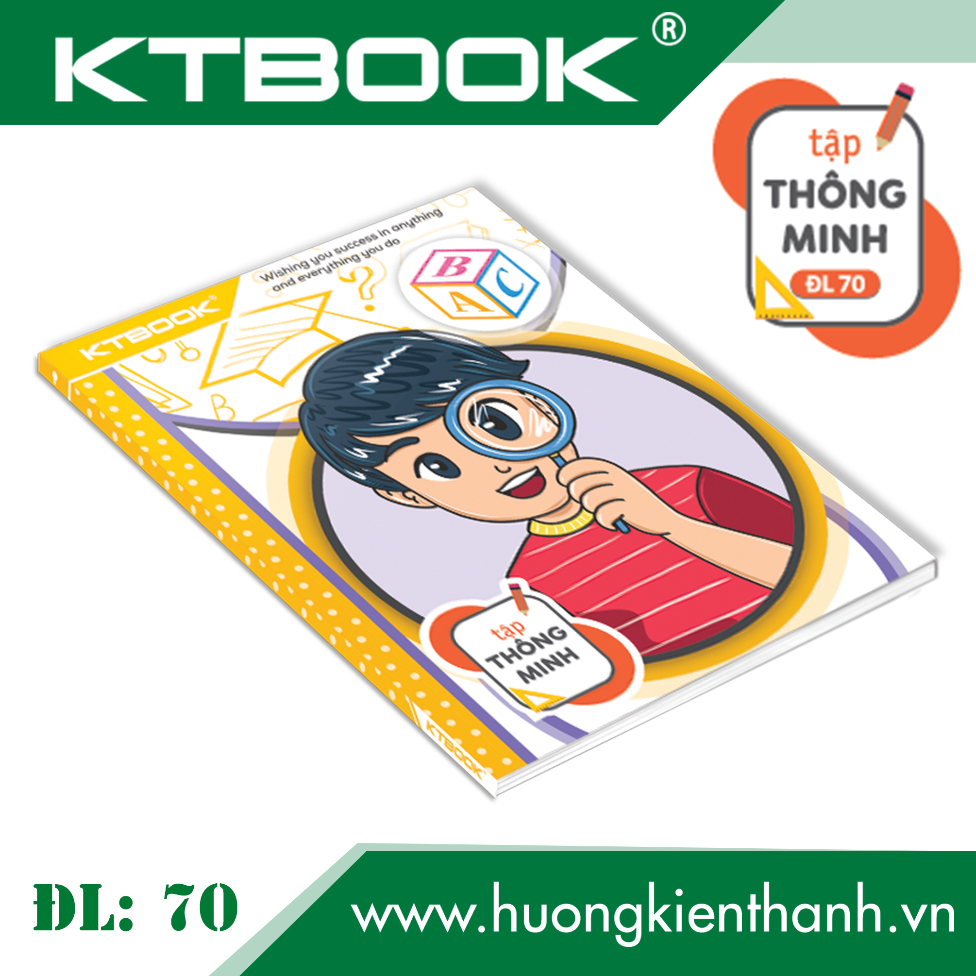 Gói 10 cuốn Tập Học Sinh Cao Cấp KTBOOK Thông Minh giấy trắng tốt ĐL 70 - 96 trang