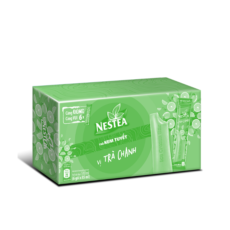 Combo 3 Hộp Trà Kem Tuyết Nestea Vị Trà Chanh (Hộp 6 Gói x 85ml) - Tặng 1 Túi Bao Tử