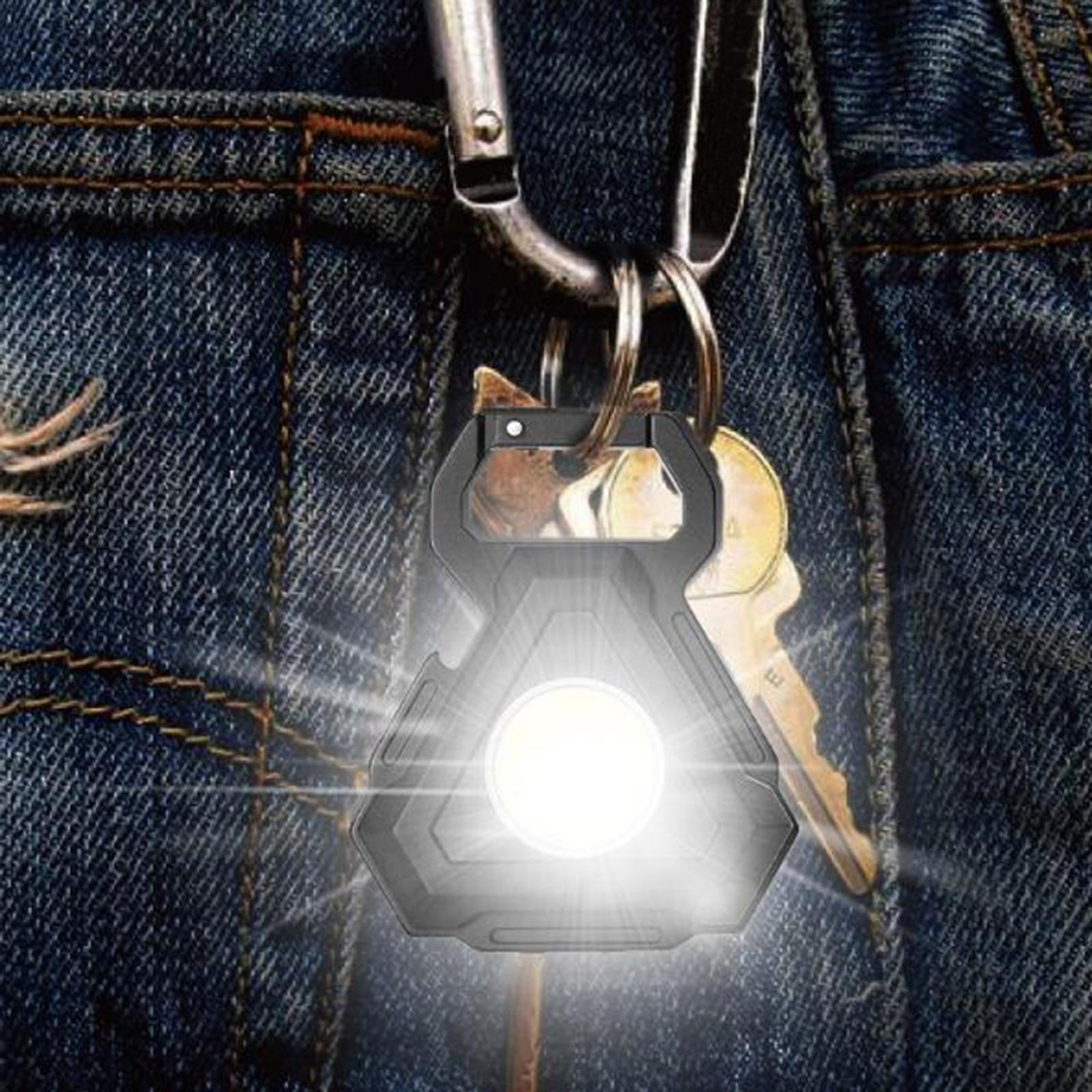 COB Keychain Flashlight Bottle Opener Lamp Rechargeable Outdoor without
