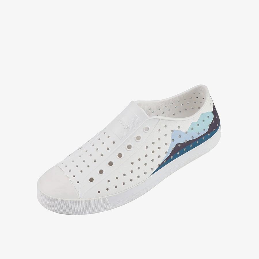 Giày Lười Unisex Native Jefferson Block - Shell White/ Shell White/ Velvet Mountain Block - 37.5