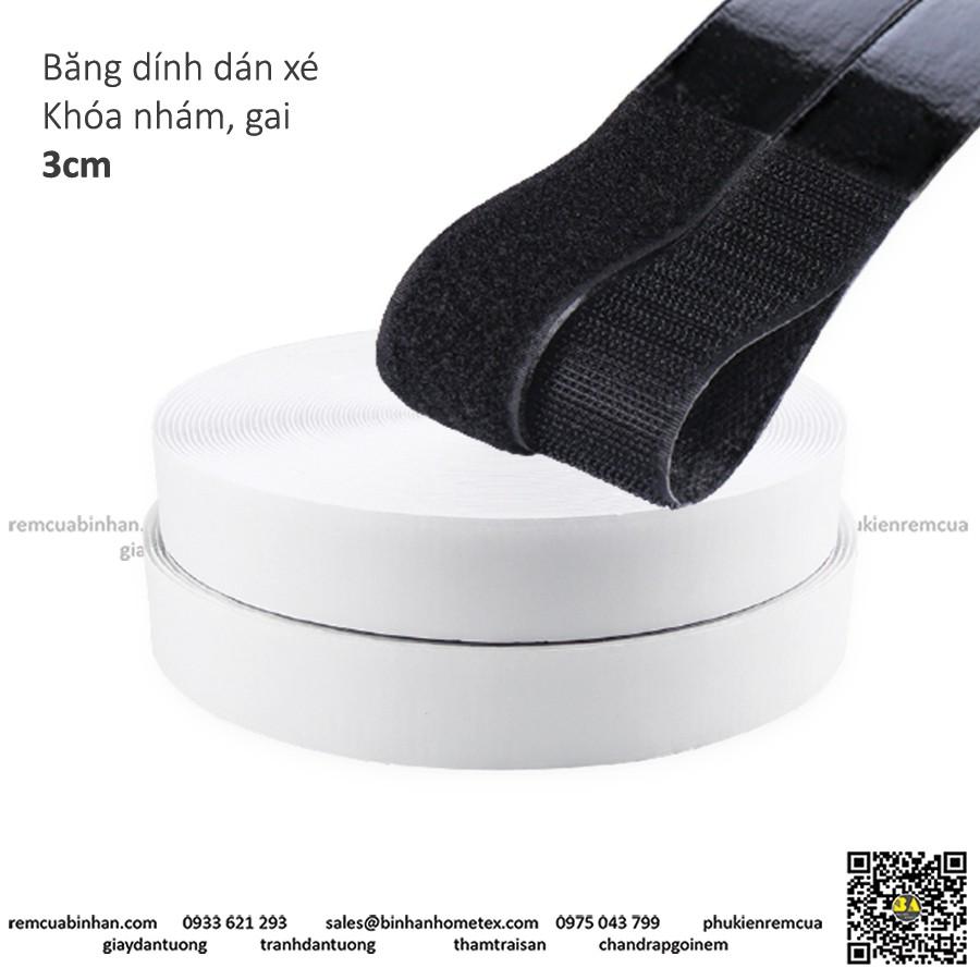 Băng dính gai nhám dán xé (KEO SẴN - Nhiều size) Velcro Phụ liệu may mặc Băng dán dính may rèm cửa dán vải, dán đồ