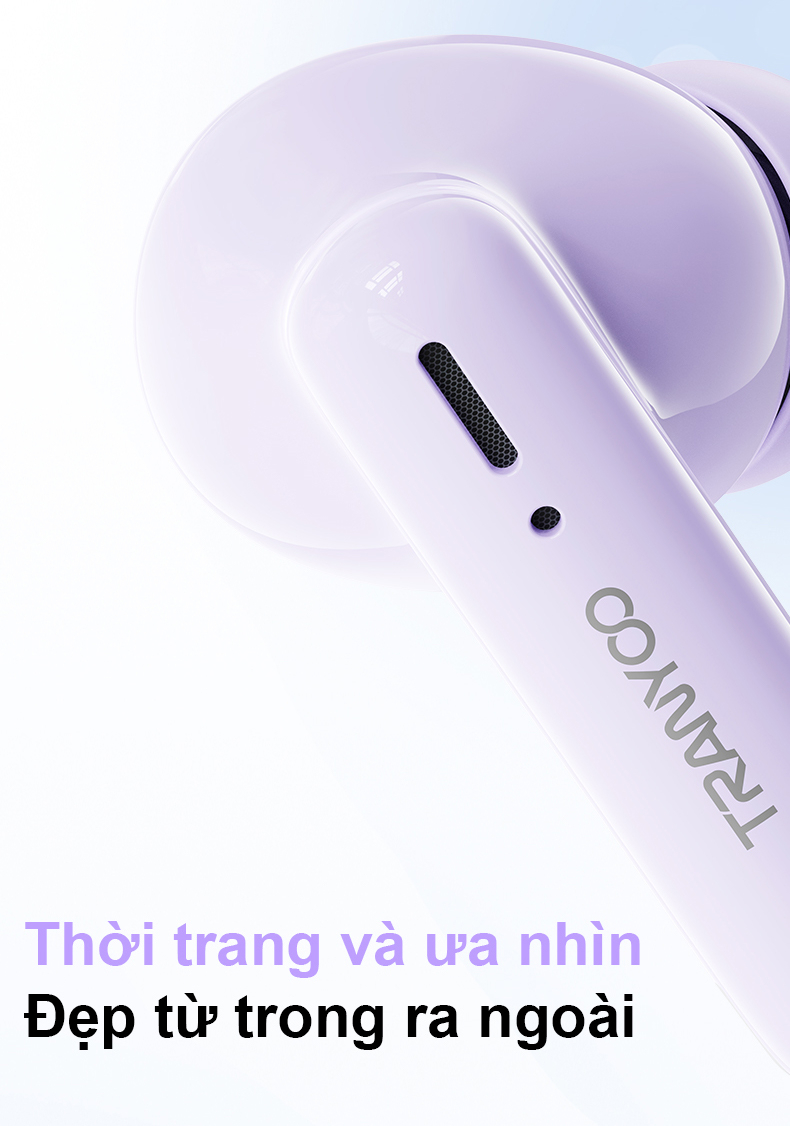 Tai nghe Bluetooth 5.3 TRANYOO T-M26, khử tiếng ồn thông minh, thiết kế đẹp, sang trọng, pin trâu - Hàng chính hãng
