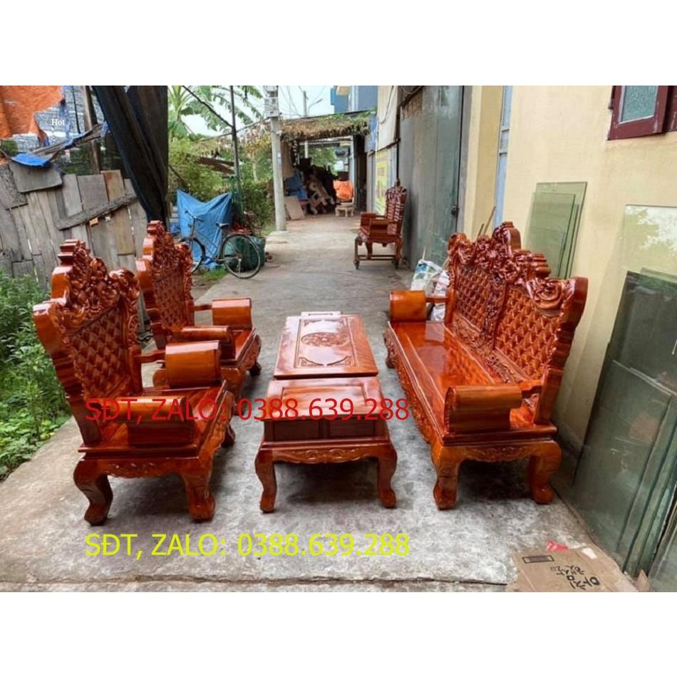Bộ bàn ghế hoàng gia gỗ xà cừ đỏ