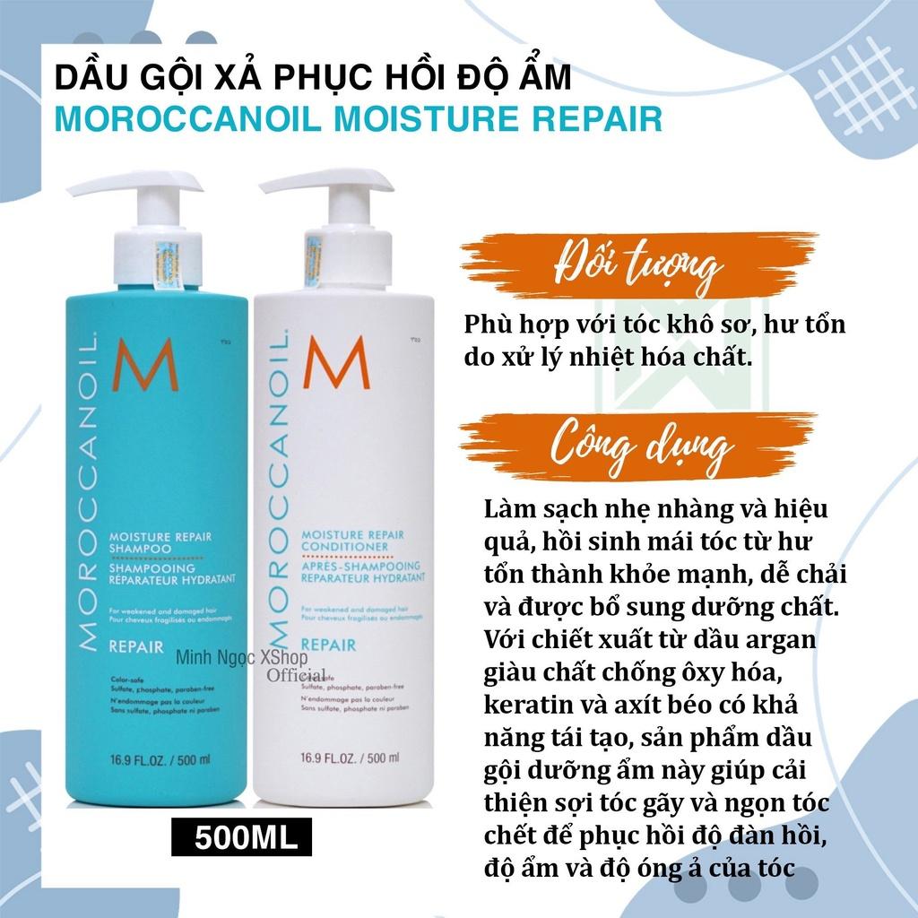 [+Gội xả gói Karseell 15ml] Bộ dầu gội xả phục hồi độ ẩm Moroccanoil Moisture Repair chính hãƞg