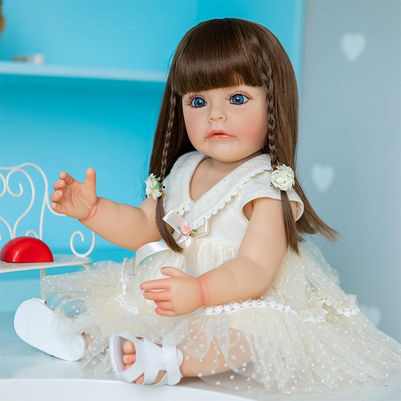 Búp Bê Barbie 3D Bằng Silicon Mềm Mại Có Keo Dán 55cm Trang Trí Nhà Cửa