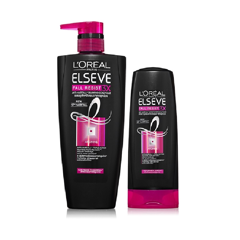 Bộ đôi gội xả L'Oreal Paris ngăn gãy rụng tóc (Elseve Fall Resist 3X Conditioner 325ml + Shampoo 650ml)