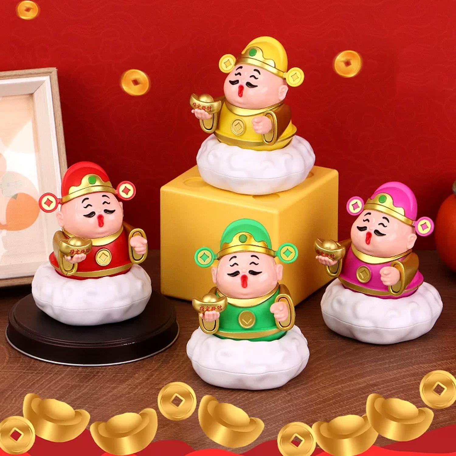 Mô Hình Thần Tài Lắc Đầu - Trang Trí Tết - E1002 - Màu Xanh Lá