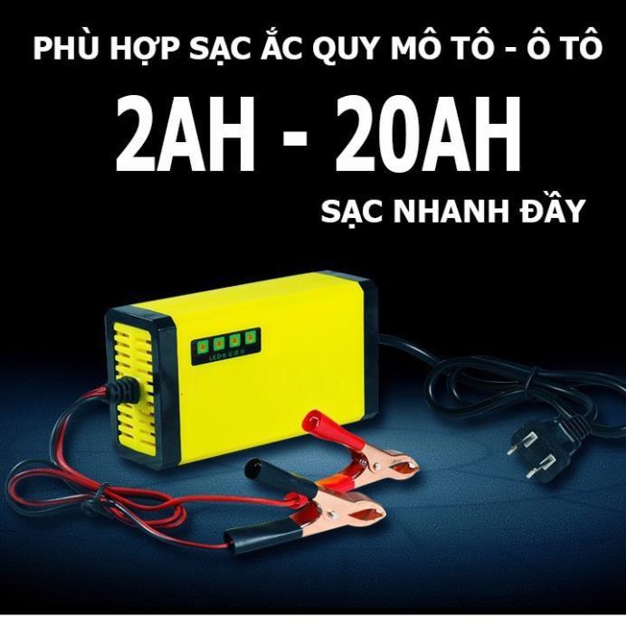 Sạc bình Acquy tự động 12V cho xe Ô tô, xe máy