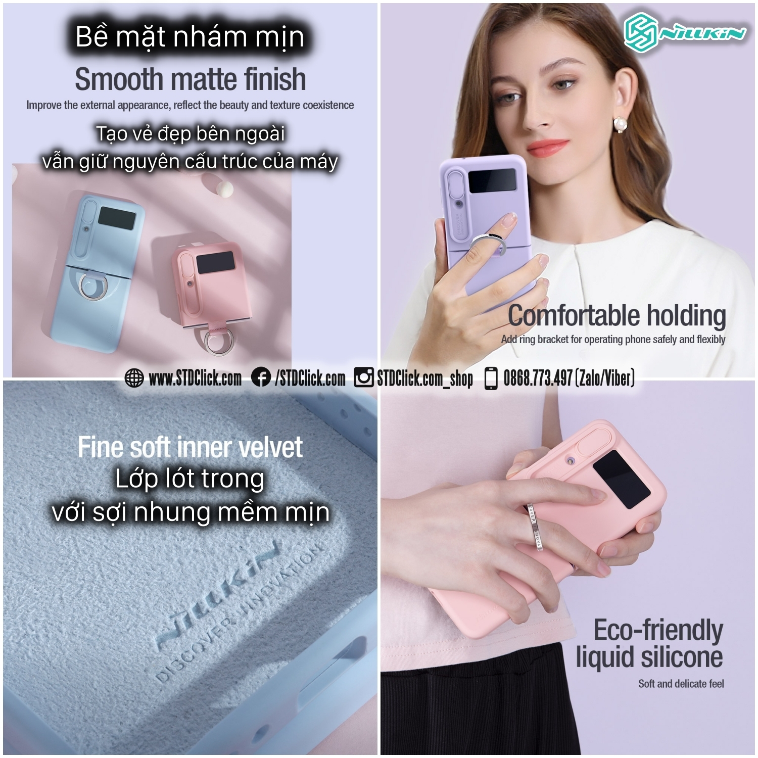 ỐP LƯNG DÀNH CHO ĐIỆN THOẠI SAMSUNG GALAXY Z FLIP 4 5G NILLKIN CAMSHIELD SILKY SILICON BẢO VỆ CAMERA