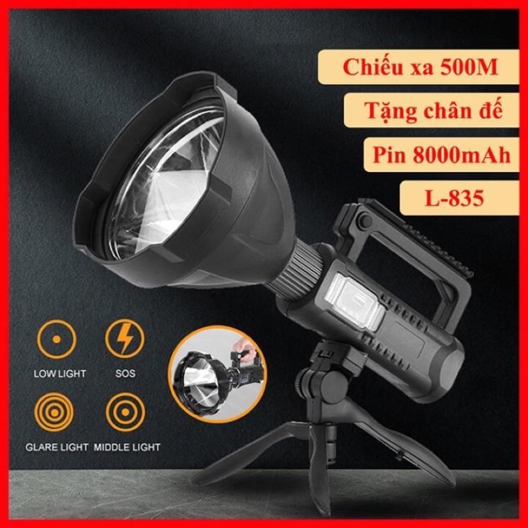 Đèn pin siêu sáng cầm tay chiếu xa 1000m chống thấm nước có chân đế loại L832 W590 và W591