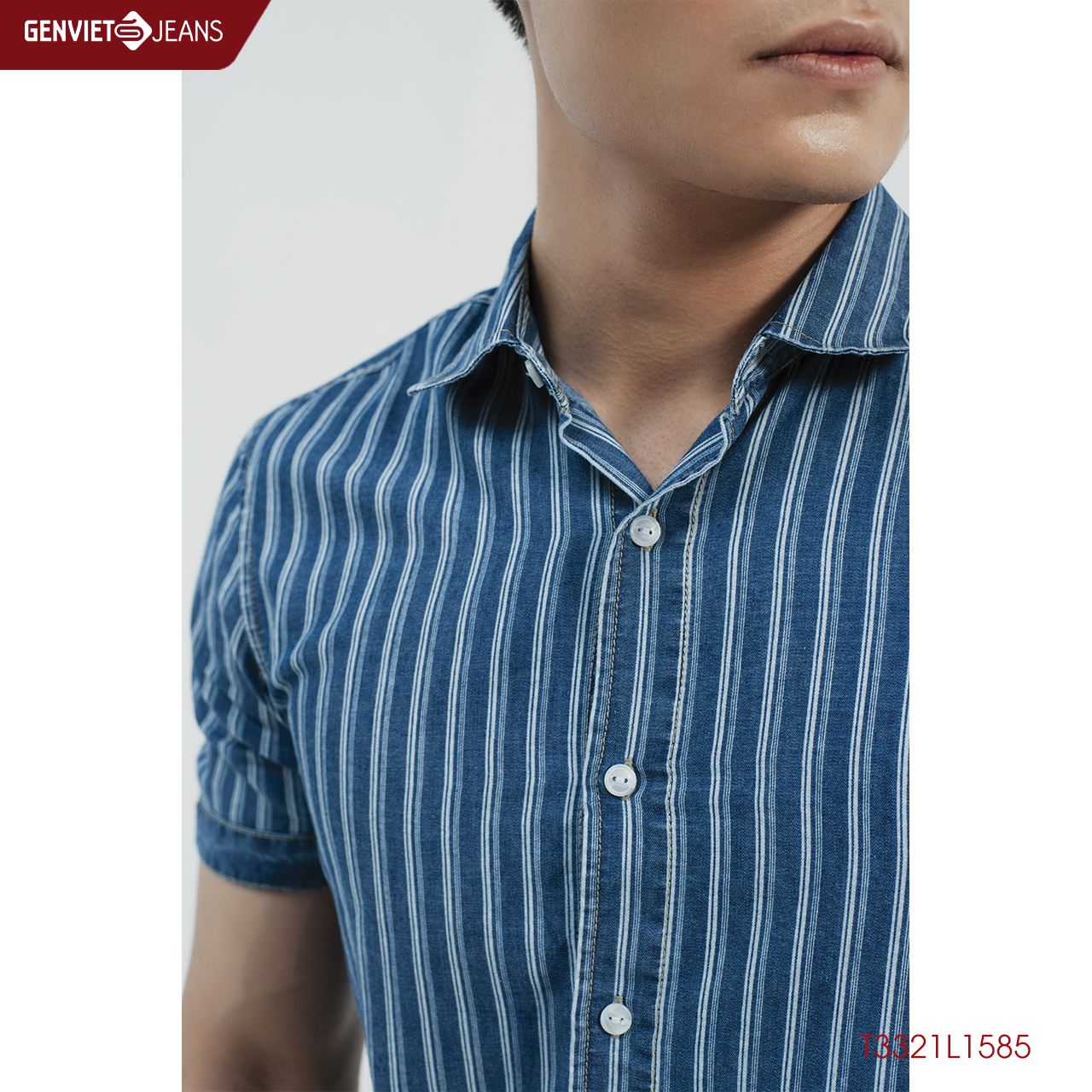 Áo Sơmi Nam Thô Kẻ Sọc T3321L1585 - GENVIET