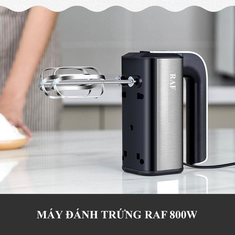 Máy đánh trứng RAF công suất 300W với 5 chế độ điều chỉnh tốc độ đánh đều đánh mịn REKKY - HÀNG CHÍNH HÃNG