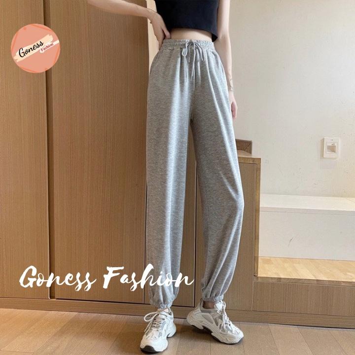Quần jogger nữ Goness ống rộng dáng dài jongger bo gấu chất nỉ phong cách trẻ trung JG11