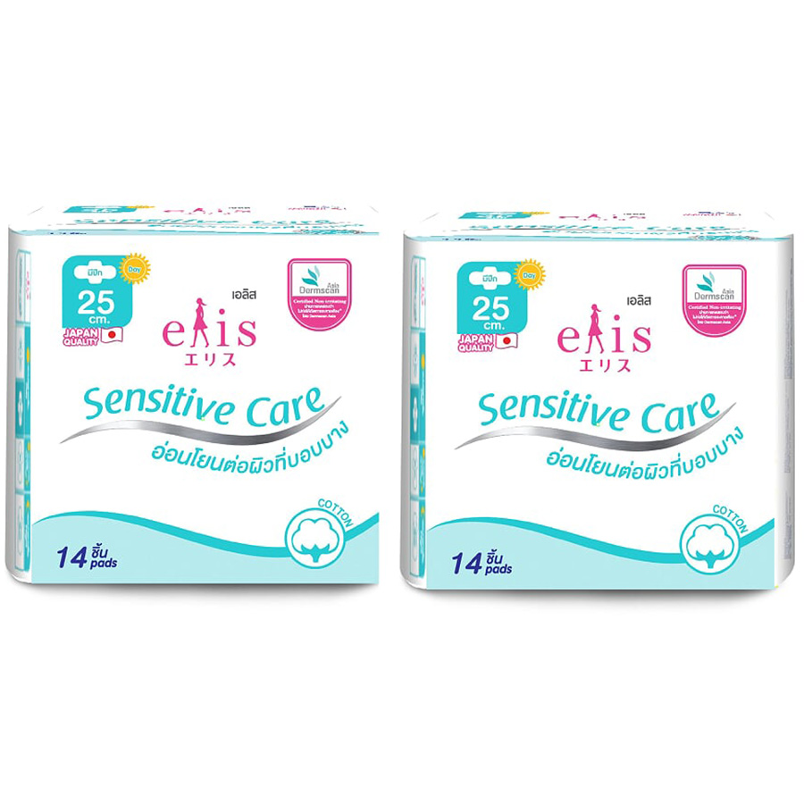 Combo 2 Gói Băng Vệ Sinh Elis Sensitive Care RP 25cm (14 Miếng / Gói)