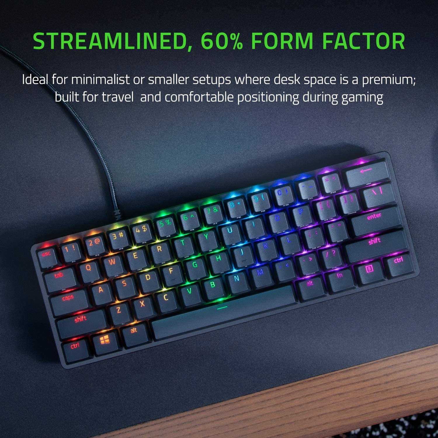 Bàn phím Razer Huntsman Mini Analog-60% Analog Optical Gaming Keyboard-Analog Switch_RZ03-04340100-R3M1_Hàng chính hãng