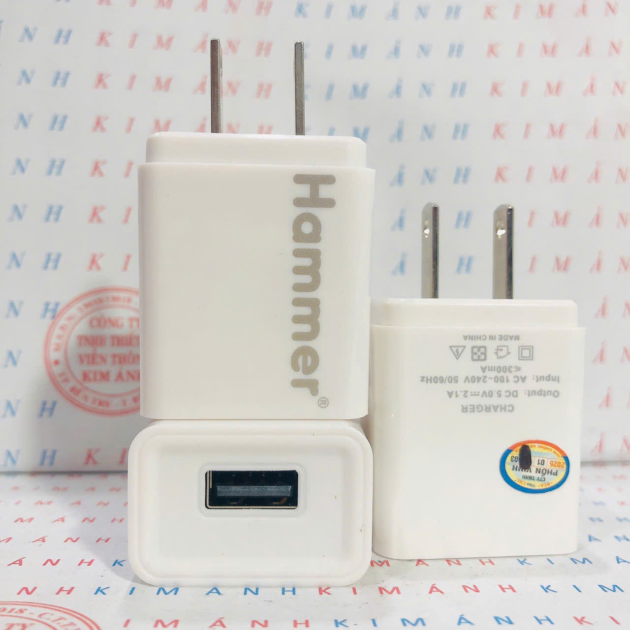 Củ sạc Ham merr dòng điện chuẩn 2.1A cổng USB, Check Qr kiểm tra hàng chính hãng bảo hành 12 tháng