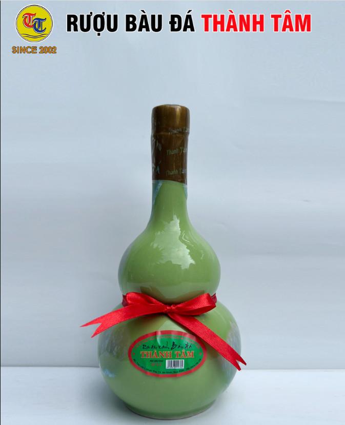 Đặc Sản Bình Định - Rượu Bàu Đá Thành Tâm Hồ Lô Đậu Xanh (Màu xanh ngọc) 350ml - OCOP 3 Sao