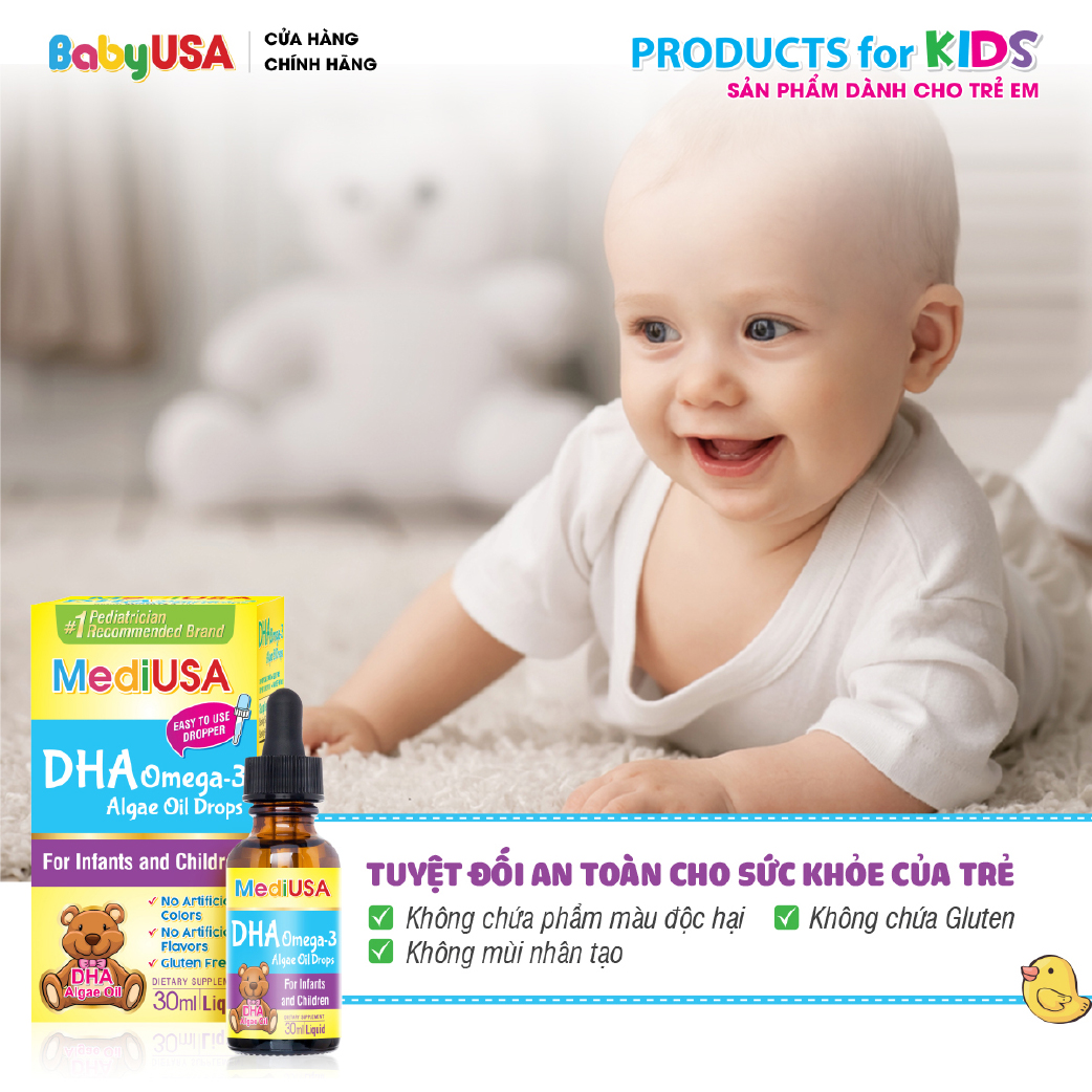 MediUSA DHA Omega 3 Algae Oil Drops - Thực Phẩm Chức Năng