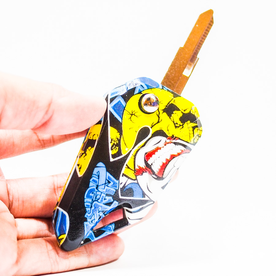 Phôi chìa khóa gập lại Graffiti ngắn 3.6cm - Khe phải