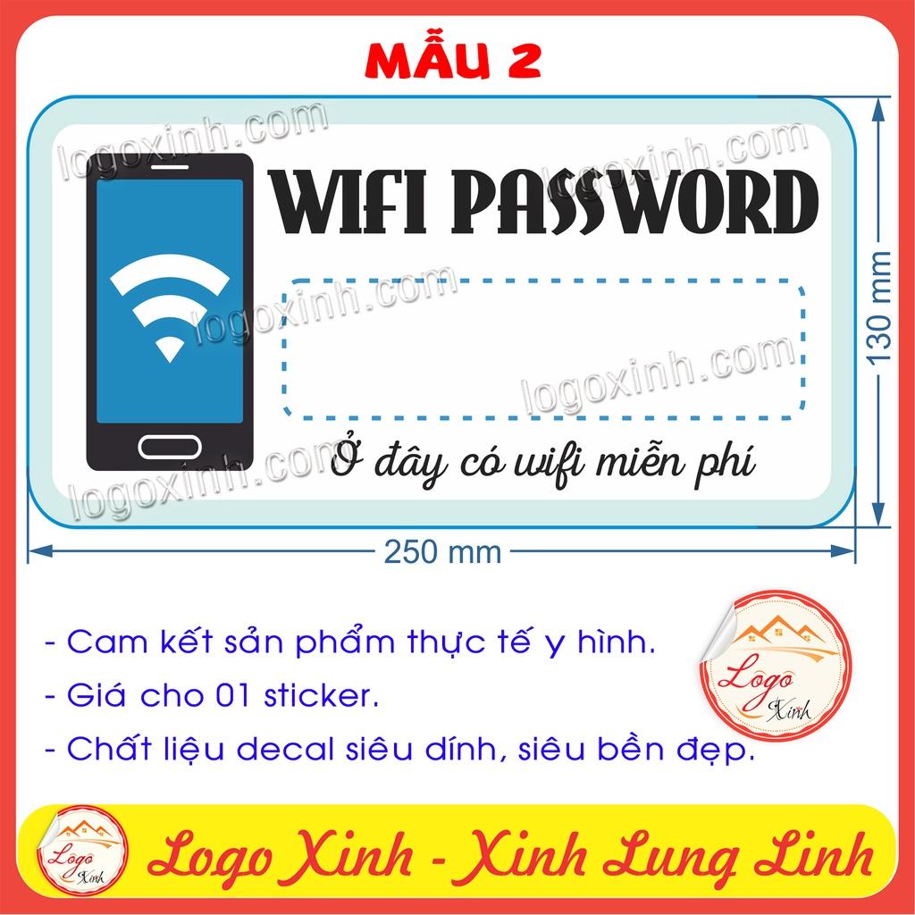 LOGO TEM STICKER BẢNG CHỈ DẪN THÔNG TIN ĐĂNG NHẬP WIFI, WIFI PASS DÙNG CHO NHÀ CỬA,QUẦY QUÁN,CÔNG TY