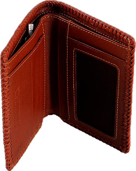 Ví Nam Da Cá Sấu Đan Viền Kiểu Đứng Huy Hoàng HT2756 - Vàng