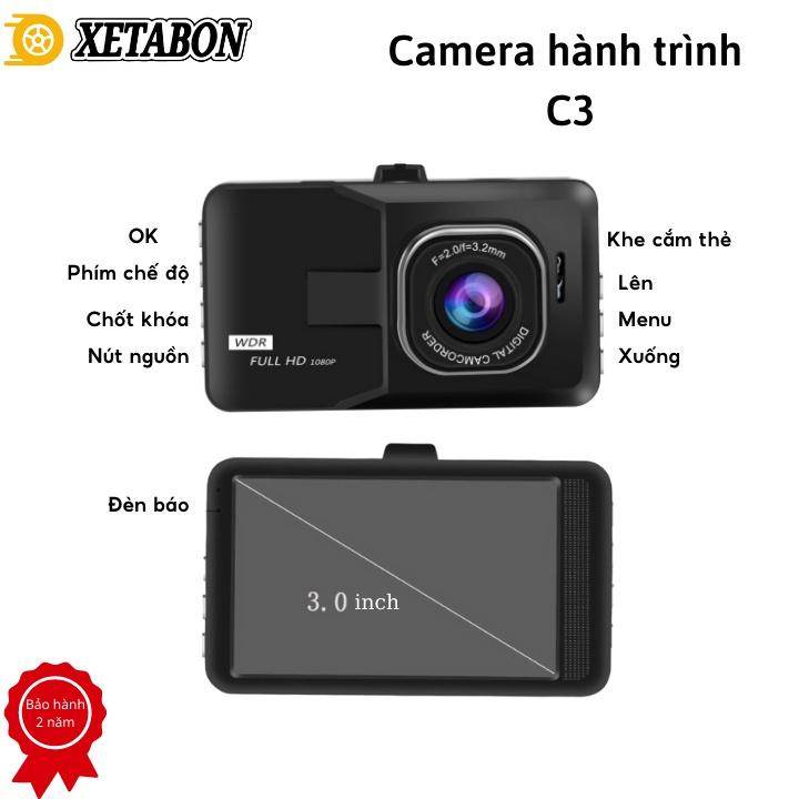 Camera hành trình ô tô C3 Vehicle Blackbox chuyên quay trước Full HD 1080p thiết kế nhỏ gọn, lắp đặt dễ dàng